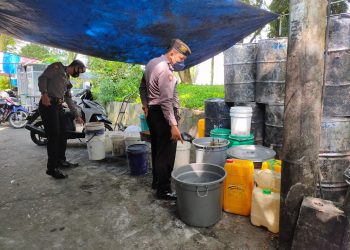Sat Samapta Polres Ciamis Lakukan Pemantauan Ketersediaan Bahan Pokok Selama Bulan Ramadan di pasar Subuh Ciamis