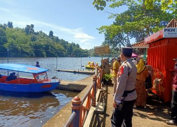 Polsek Panjalu Polres Ciamis Giat Patroli di Obyek Wisata Situ Lengkong