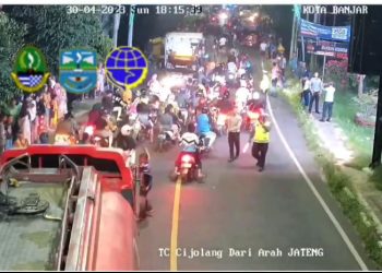 Sat Lantas Polres Banjar Laksanakan Pengaturan Lalin, Pasca Laka Lantas Arus Kembali Normal