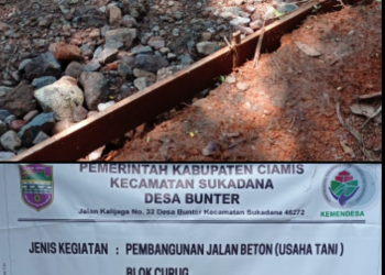 Diduga Tidak Sesuai Spack Dan Langgar Aturan, Pekerjaan Jalan Rabat Beton Desa Bunter Jadi Sorotan Warga.