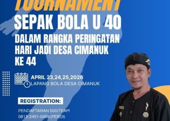MEMPERINGATI MILANGKALA KE-44, DESA CIMANUK GELAR TURNAMEN SEPAK BOLA U-40, DORONG KEMAJUAN DAN KESEJAHTERAAN WARGA
