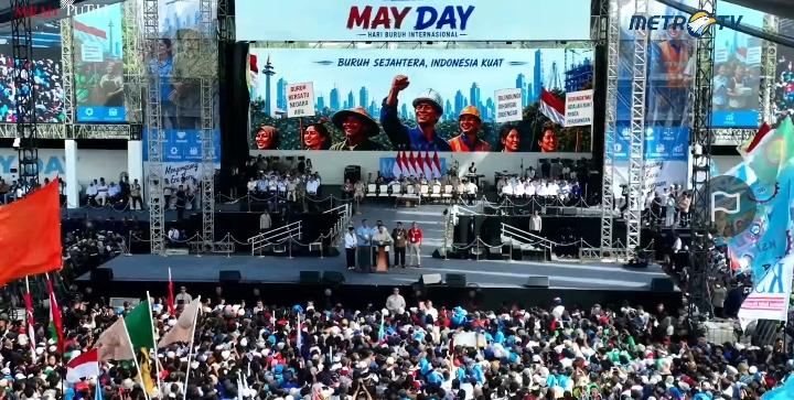 Lautan Buruh Padati Monas! May Day 2026 Bergema, Tuntutan Kesejahteraan Menggema Keras