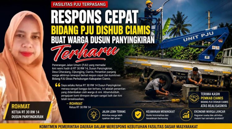 Respons Cepat Bidang PJU Dishub Ciamis Buat Warga Dusun Panyingkiran Terharu