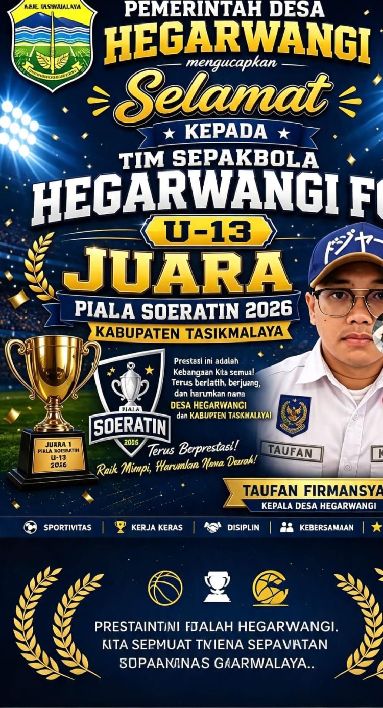Hegarwangi FC U-13 Juara Piala Soeratin Kabupaten Tasikmalaya 2026, Siap Bidik Lolos ke Tingkat Provinsi